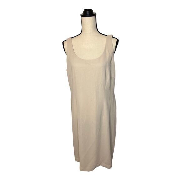 JESSICA HOWARD Evenings 90s Vintage Taupe Polyester Maxi Shift Dress Size 16 - Picture 2 of 9